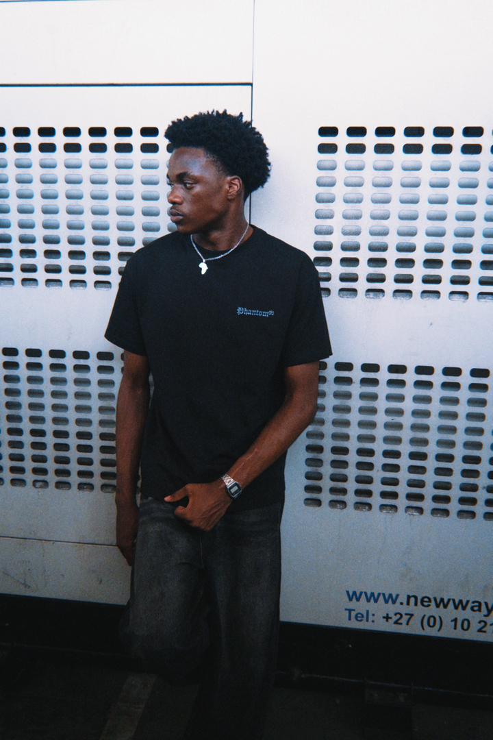 Phantomcltv chrome effect black t-shirt