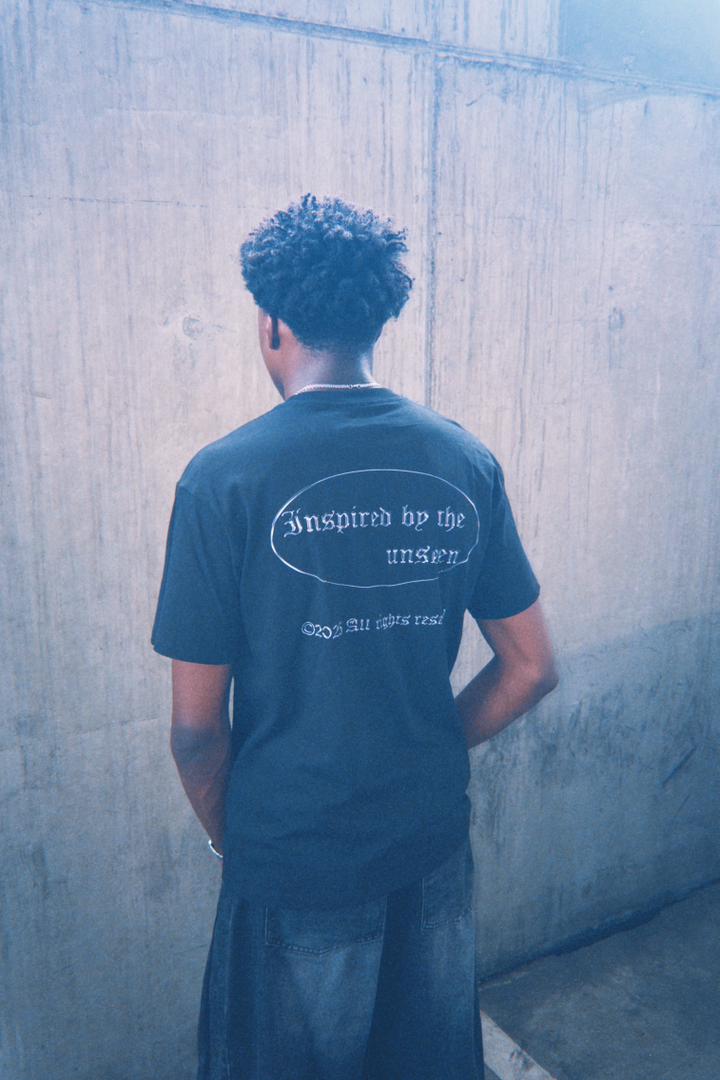 Phantomcltv chrome effect black t-shirt