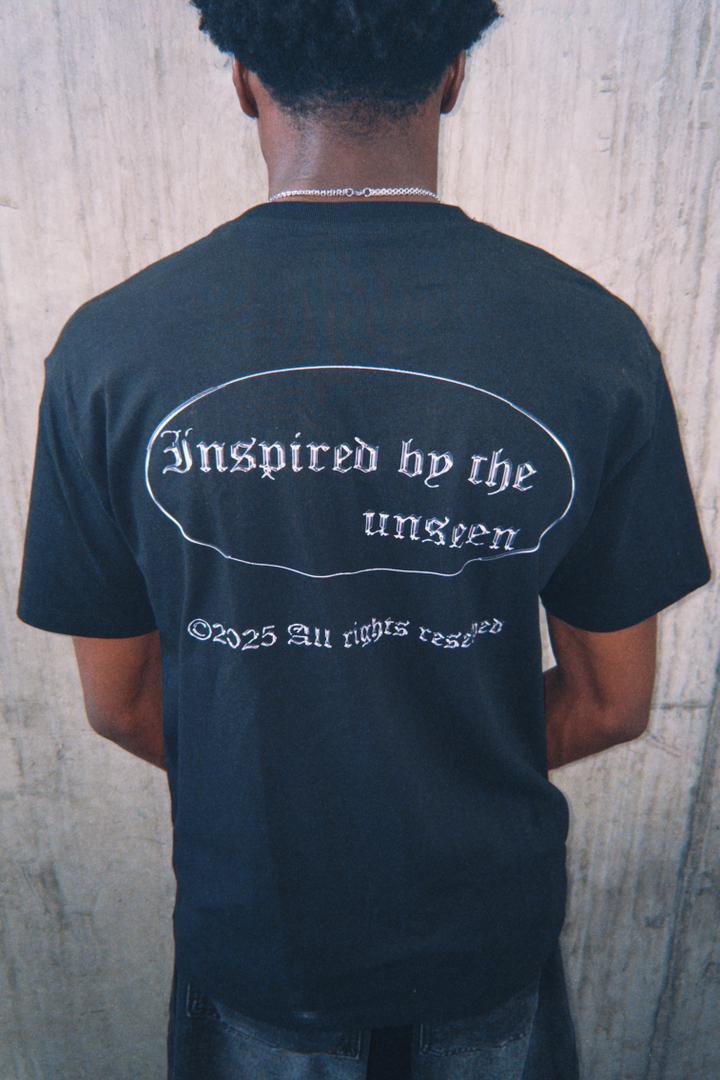 Phantomcltv chrome effect black t-shirt